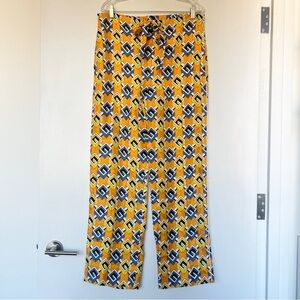 Gucci orange yellow blue geometric G print all over silk luxury pajama pants